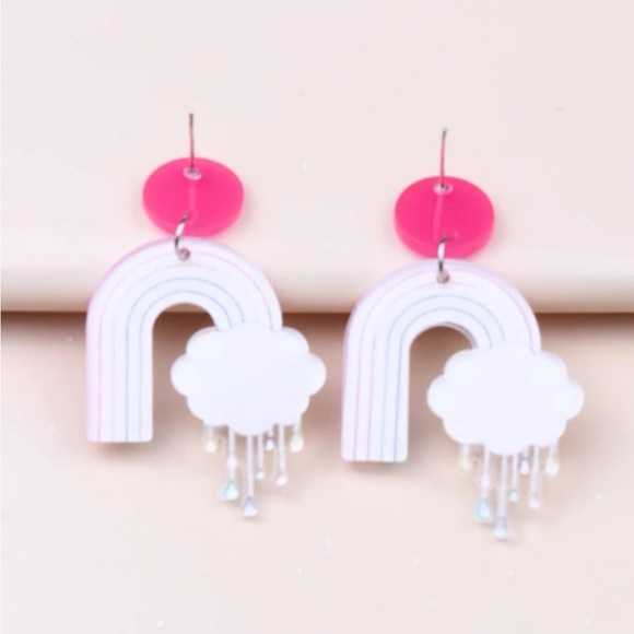 Rainbow and Cloud Earrings - Picture 4 of 5